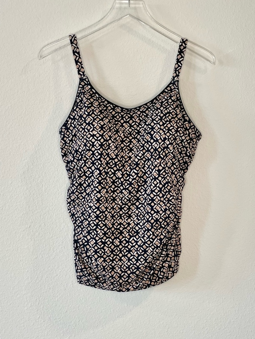 Coldwater Creek Black & Tan Patterned Tankini Swimsuit Top
